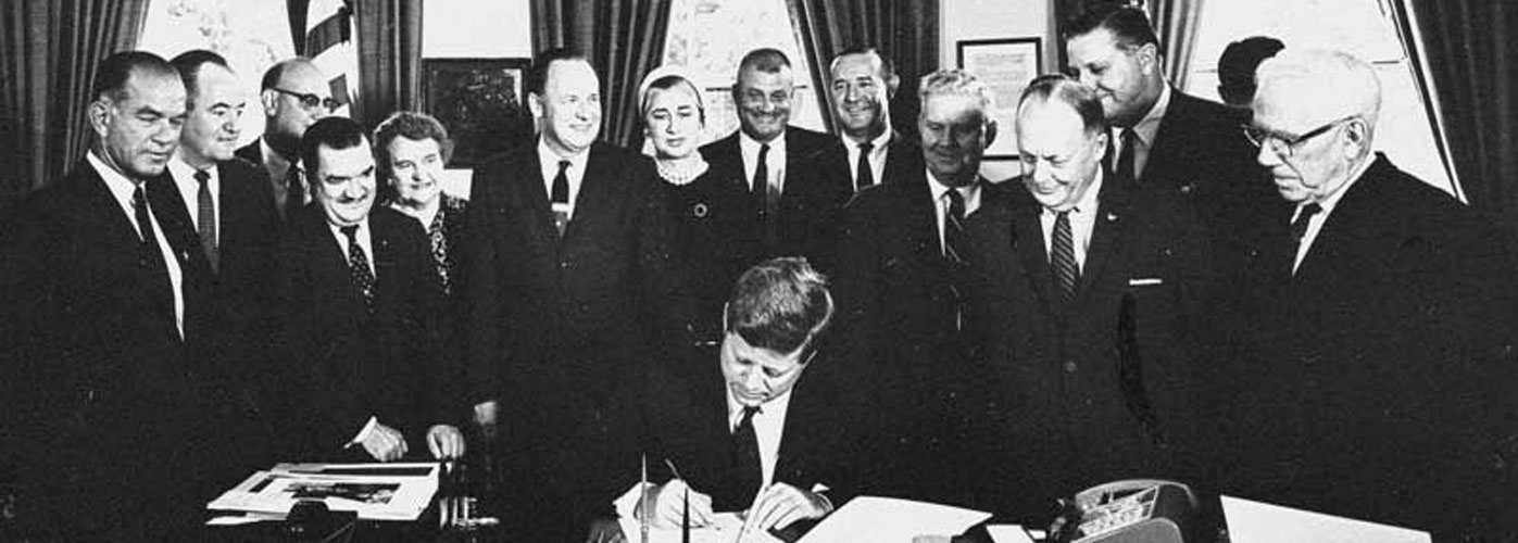 September 21, 1961 JFK signs Fulbright-Hays Act, Washington, D.C.