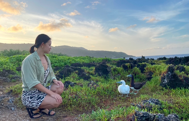 Stephanie Niu with Christmas Island wildlife